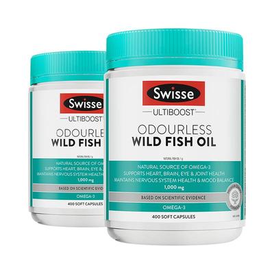 【15号晚8付定】Swisse斯维诗深海鱼油1000mg呵护心眼脑两瓶装
