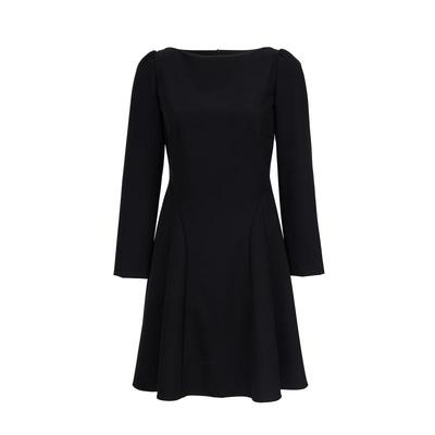 vq区绫致Vero Moda连衣裙2025秋季圆领长袖简约A字小黑裙大气优雅