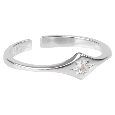 女925纯银镶钻戒指简约精致