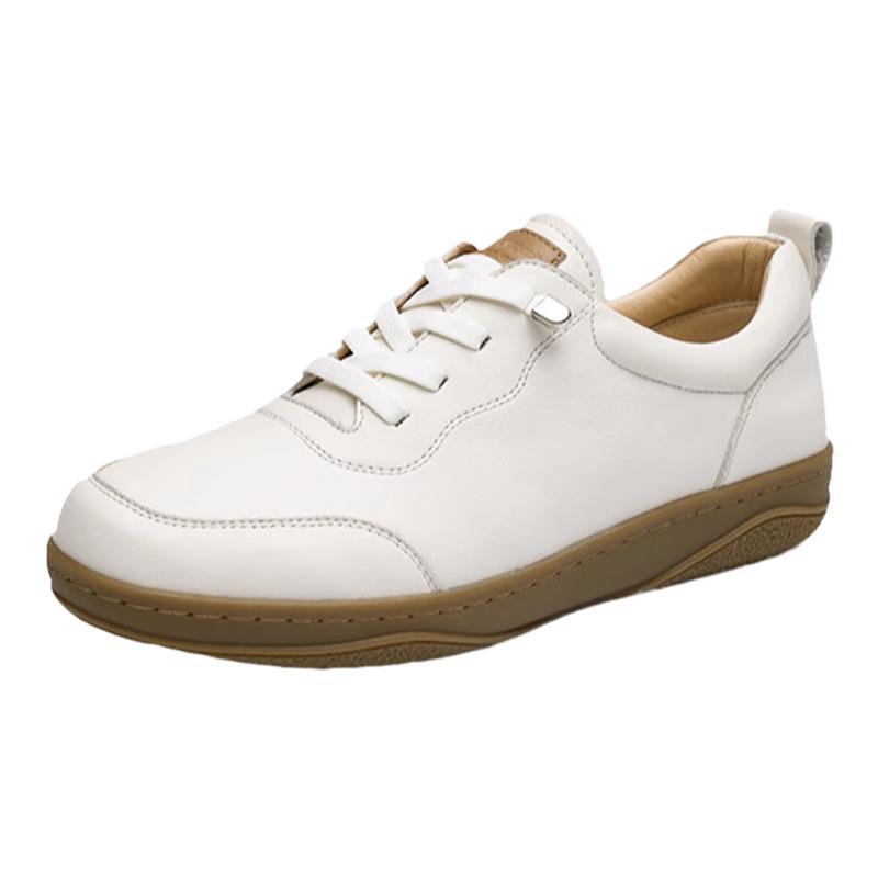 红蜻蜓妈妈运动鞋女鞋牛皮小白鞋女款休闲鞋中老年真皮软底皮鞋女