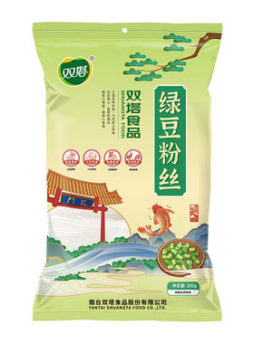 双塔纯绿豆粉丝山东龙口特产绿豆粉丝花甲扇贝粉丝凉拌速食