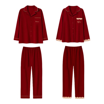 2026属马年的本命年睡衣德绒大红色家居服女士男士德绒珊瑚绒男款