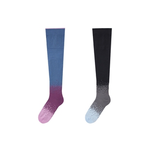 上森飞机压力袜运动过膝袜蓝色袜子女骑行健身袜登山长筒袜护膝袜