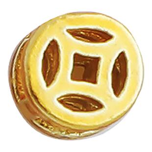 沙金包金保色4mm镂空铜钱隔珠编绳手链钱币串珠材料diy手工配件