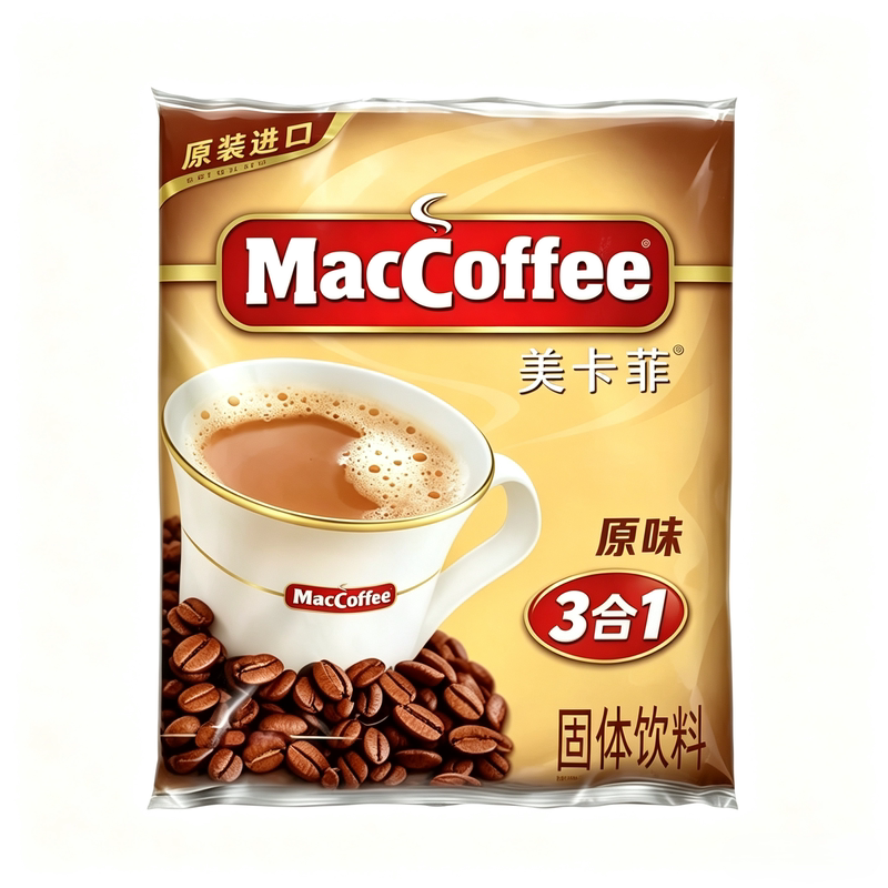 俄罗斯风味特浓咖啡袋装醇香美卡菲三合一提神免煮速溶甜咖啡粉
