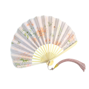 原创古风贝壳扇六寸新中式汉服旗袍道具扇古典折扇女扇中国风刀扇