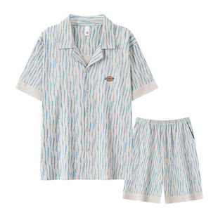 Dickies新款夏季纯棉布料100全棉睡衣男款短袖高级感家居透气男士