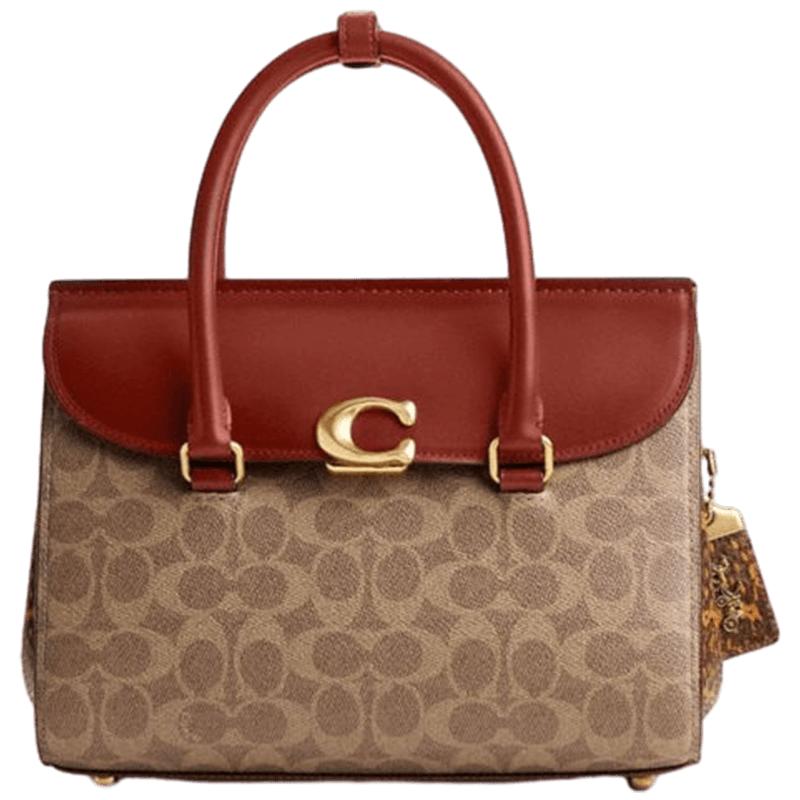COACH/蔻驰女士经典标志蛇皮革细节BROOME CARRYALL手袋