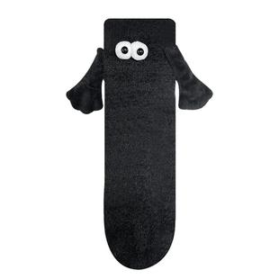 牵手袜子女会拉手的袜水貂绒厚袜子毛毛袜情侣中筒袜睡眠月子袜