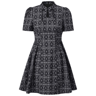 太平鸟女装繁花中式提花连衣裙款莱赛尔气质国风裙子盘扣短裙