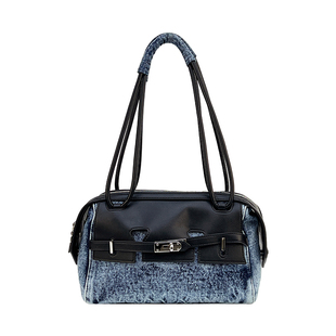 小瑞靓包·博主同款 美式多拉链牛仔托特包包女2026新款单肩斜挎