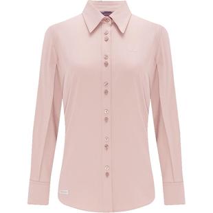 Navigare意大利小帆船粉色女士长袖衬衫秋季尖领通勤衬衣品牌女装