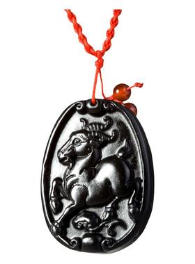 十二生肖吊坠砭石项链