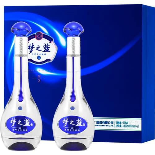 洋河梦之蓝M3-45度礼盒 绵柔 浓香型白酒 自营