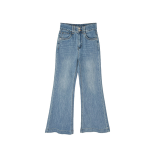 必入好版型！~显瘦直筒喇叭牛仔裤女春新款小个子高腰弹力微喇裤