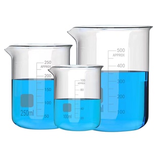 高硼硅玻璃烧杯耐高温量杯50/100/150/250/500/800/1000ml毫升带把柄烧杯刻度杯化学器材实验室玻璃器皿