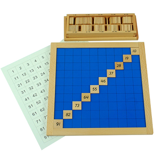 可美特蒙氏数学教具百数板蒙台蒙特梭利1-100连续数板一百板早教