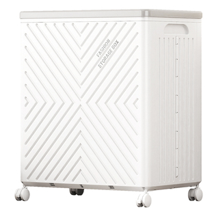 超大容量家用衣物整理箱密封折叠翻盖式储物箱简约滑轮衣服收纳箱