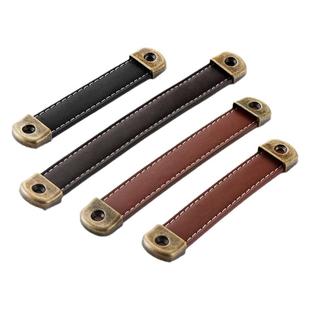 皮拉手木箱皮革提手复古柜门抽屉通用类明装皮质把手