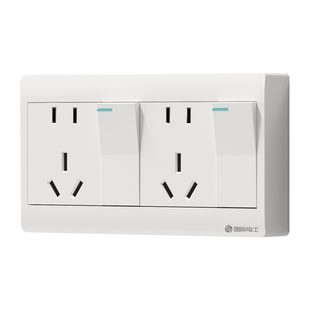 开关插座明装十孔插座带开关一键断电双开双五孔面板明线盒10多孔