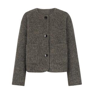 KBNE毛呢外套女绵羊毛短款双面呢子大衣小个子2025新款秋冬季外衣