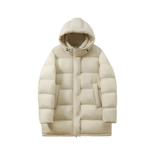 YANGLE_羽绒服女中长款90绒连帽高级感冬季2025新款修身保暖外套