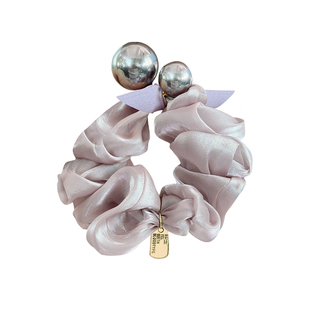 珍珠头绳发圈韩新款女高级感大肠发饰头花扎头发网纱温柔原创发绳