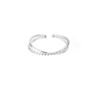 极细珍珠戒指女小众设计高级感素圈开口戒指闺蜜对戒食指尾戒指环