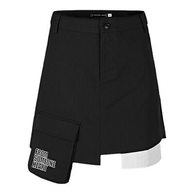 s.deer条纹字母印花短裙