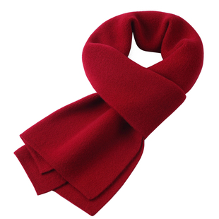 恒源祥100%纯羊毛红围巾女士新年福字加厚保暖男女本命年送礼围脖