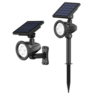 太阳能射灯户外防水地插草坪灯家用室外景观庭院灯花园彩灯照树灯