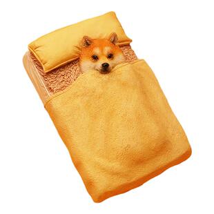 JXK small 单身狗手办盖被子的柴犬【晚安，帮我关下灯】潮玩摆件