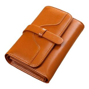 钱包女士短款皮夹三折真皮质感时尚女式折叠简约牛皮质感小零钱夹