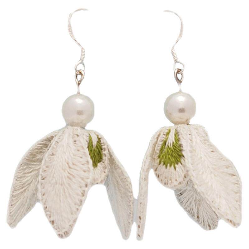 春蹊琢工坊小清新刺绣女原创耳环