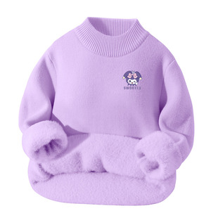 真维斯童装女童加绒毛衣秋冬大童加厚一体绒针织衫儿童冬季打底衫