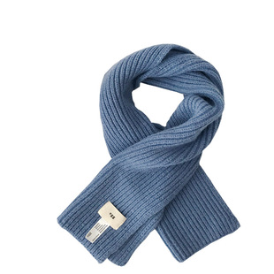 短款韩国egg时尚纯色毛线针织围巾女冬百搭气质坑条懒人交叉围脖