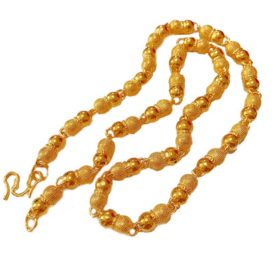 越南沙金项链男久不掉色欧币纯铜镀金仿真黄金个性新款大号粗链子