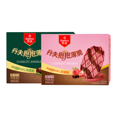 丹夫抱抱薄脆巧克力草莓抹茶薄脆饼干休闲下午茶独立包装点心零食
