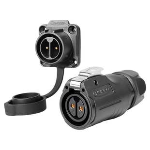 凌科LP20不锈钢按扣防水航空插头2芯3芯座IP68高品质镀金连接器