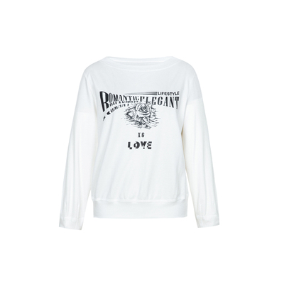 XG/雪歌XJ101010A551白色短袖T恤时尚春季新款莱赛尔印花上衣女装