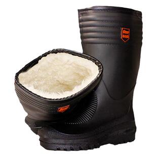 冬季雨靴男士高筒加绒水靴女士加厚保暖水鞋防水防滑耐磨雨鞋胶靴