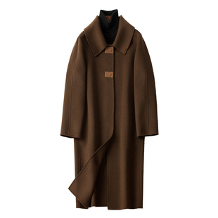 中年妈妈装2025新款双面羊绒大衣女中长款大码秋冬高端羊毛呢外套