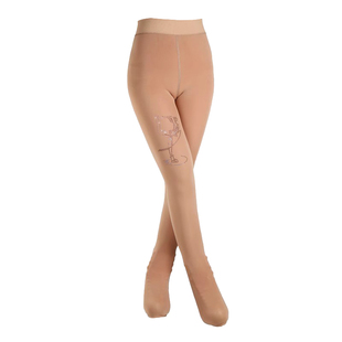 福诺专业儿童花样滑冰连裤袜打底裤tights彩冰人钻两种厚度可选