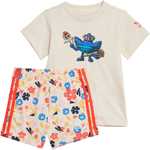 Adidas/阿迪达斯官方正品SHORT TEE SET 婴童印花短袖套装IR9640