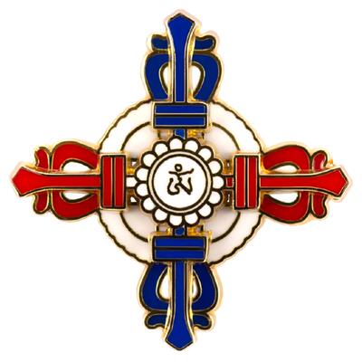 醍醐十字金刚杵黄铜胸章胸针