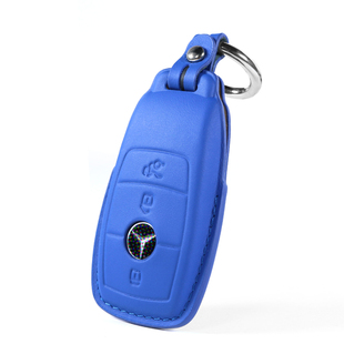 适用奔驰钥匙套cl260 e300l gla200 glc glb gle真皮高级钥匙包扣