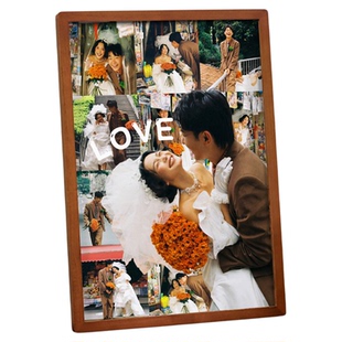 相框照片定制diy情侣儿童周年纪念相框摆台婚纱照洗照片做成相框