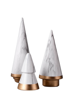 轻奢风圣诞树大理石纹客厅桌面