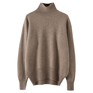 【王菲同款】秋冬羊毛衫女宽松半高领纯色保暖加厚慵懒针织打底衫