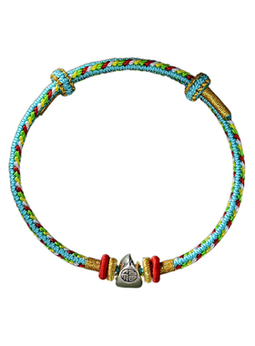 纯银福满多小粽子五彩绳手链礼物